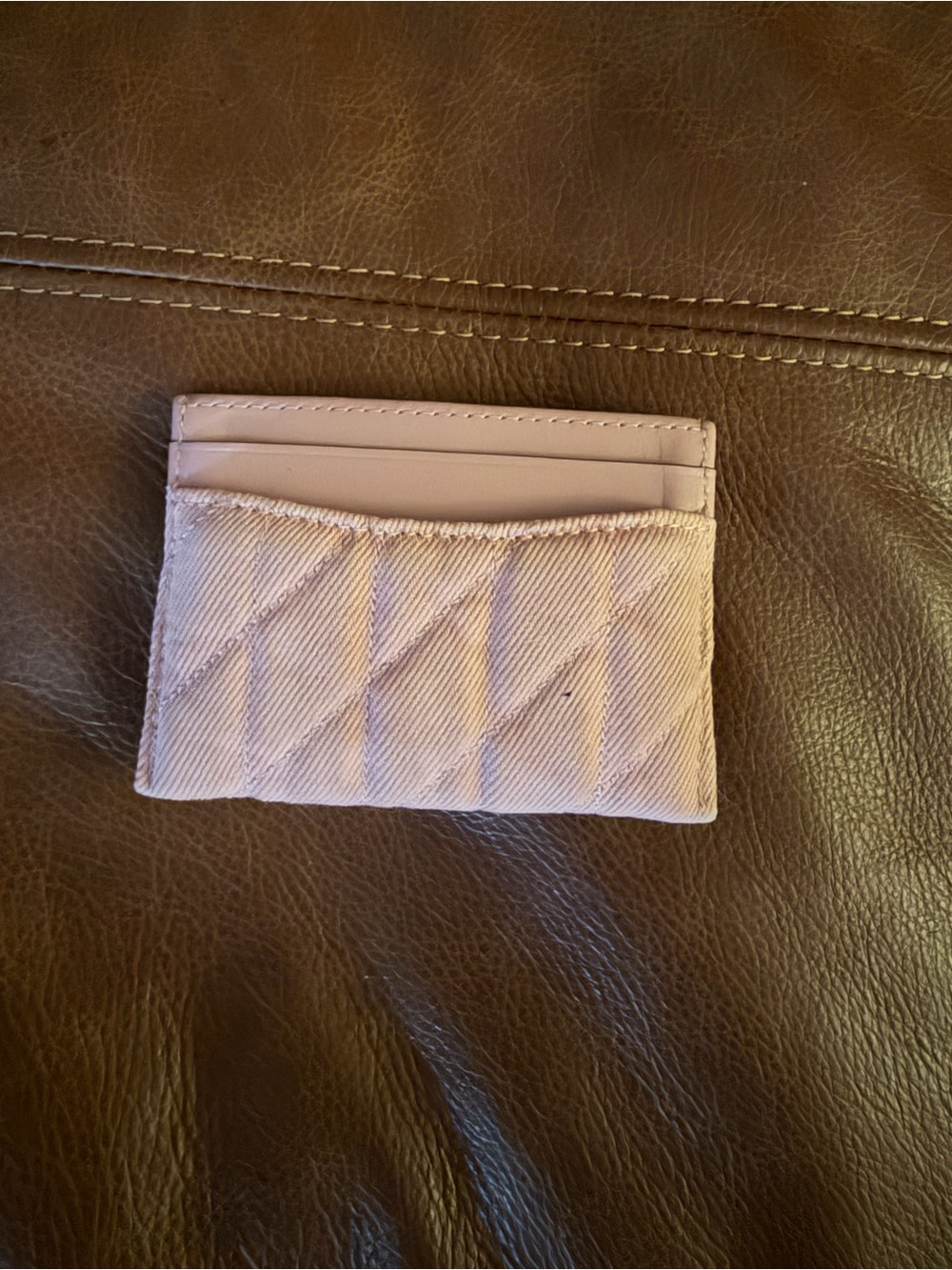 Quilted Light Pink Card Holder